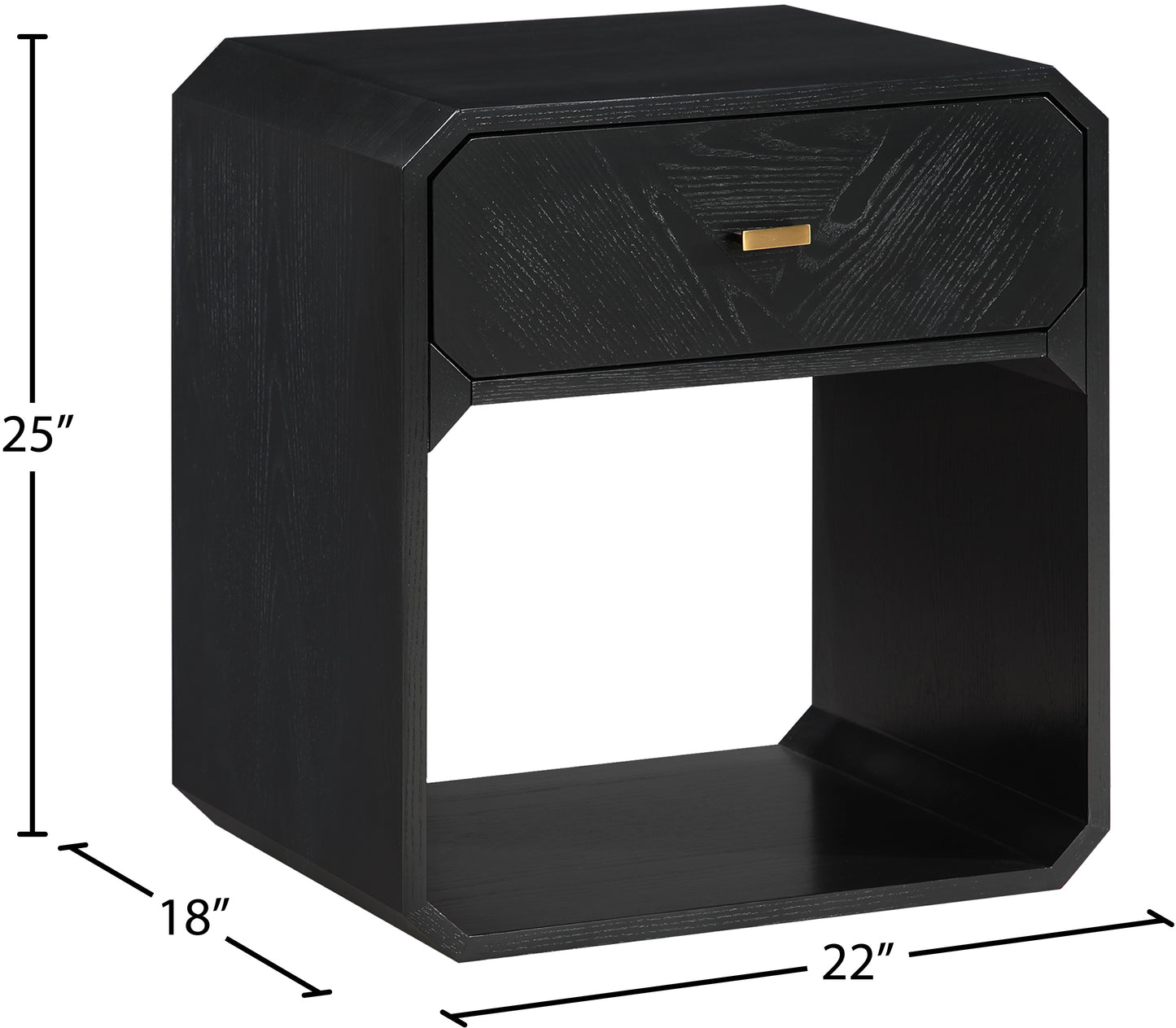 colosseum black ash veneer night stand