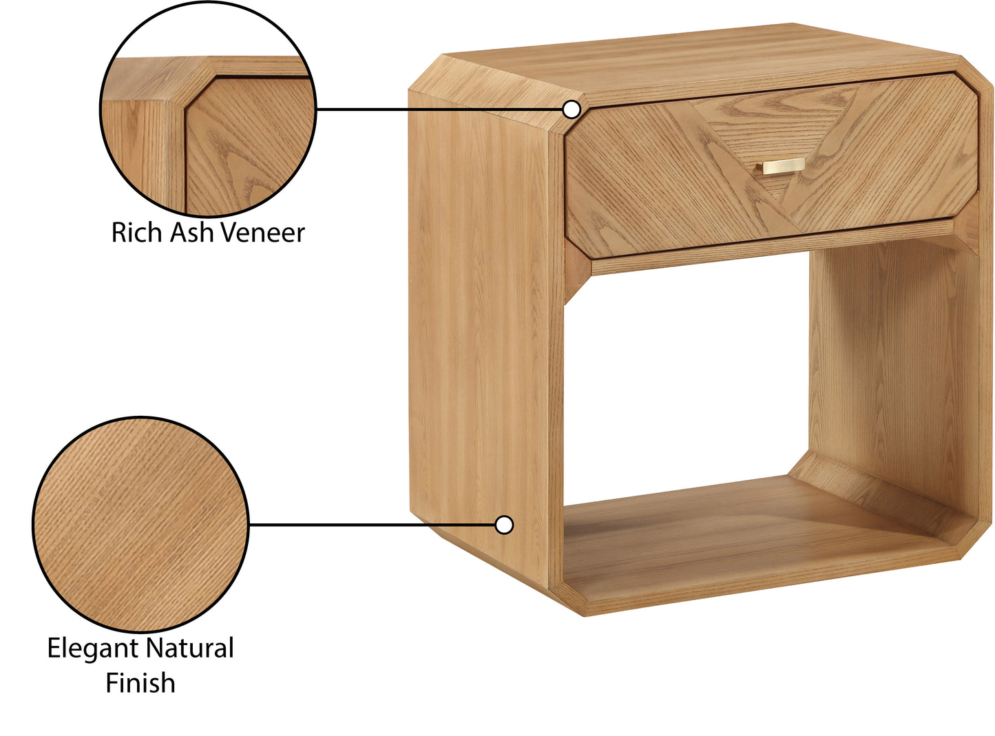 colosseum natural ash veneer night stand