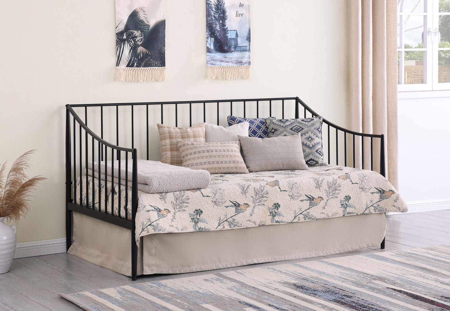 cody metal twin daybed bed frame matte black