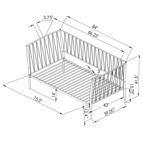 Wanda Metal Twin Daybed Bed Frame Matte Black