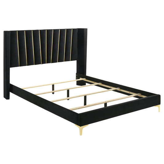 Valencia Upholstered Eastern King Panel Bed Black