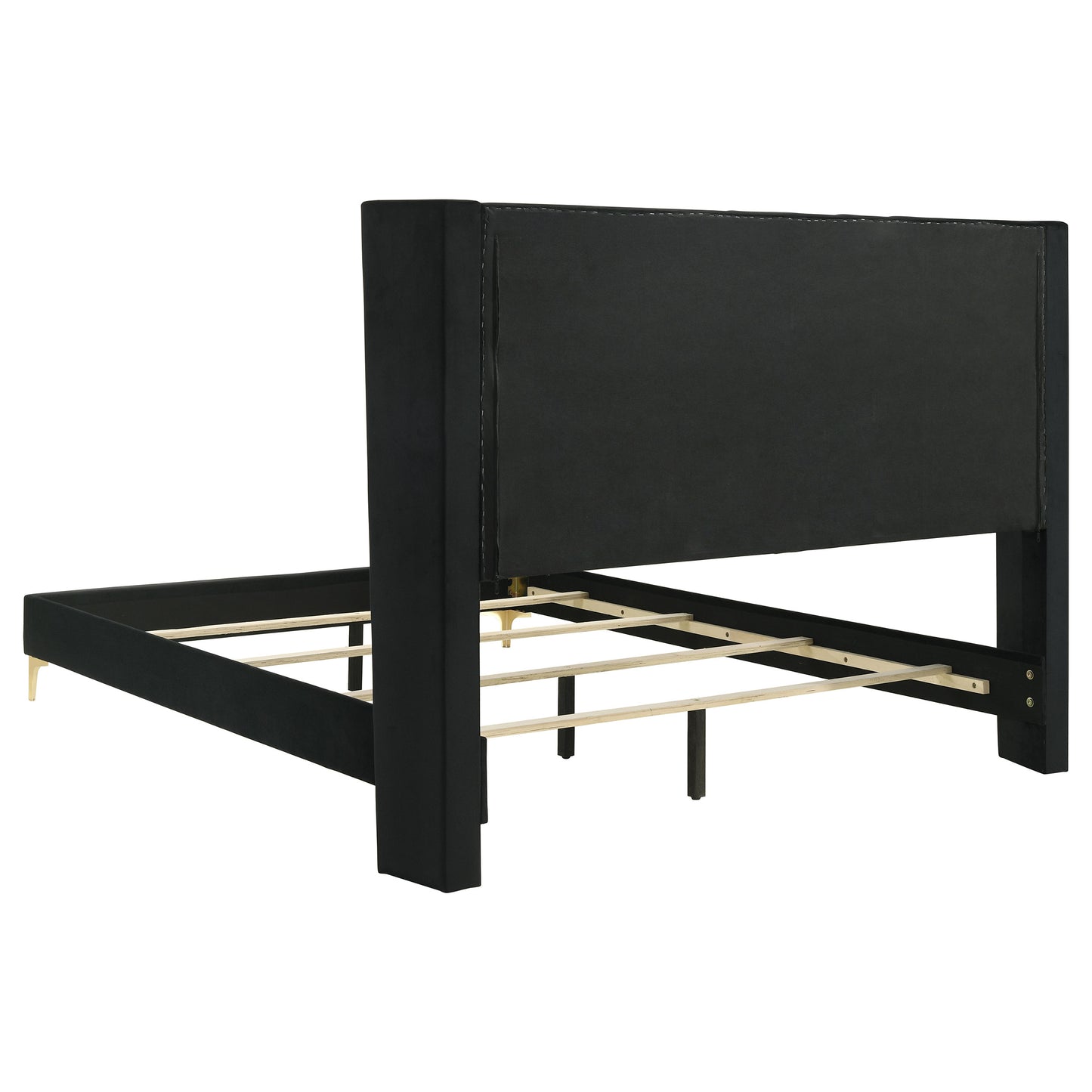 valencia upholstered eastern king panel bed black