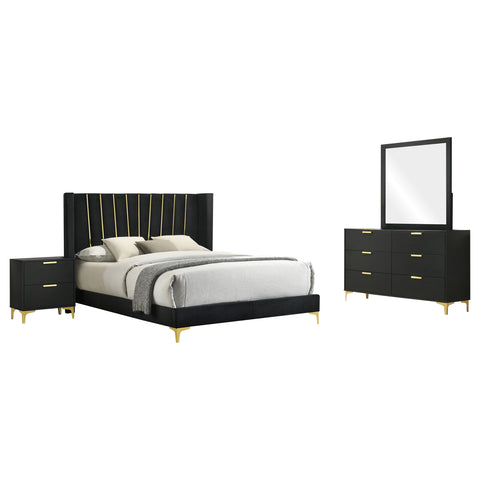 Zahavah 4-piece Queen Bedroom Set Black