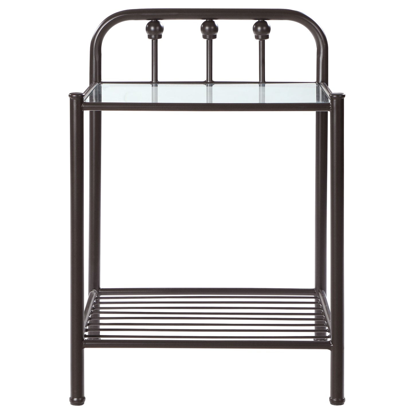 maylin metal 1-shelf nightstand dark bronze