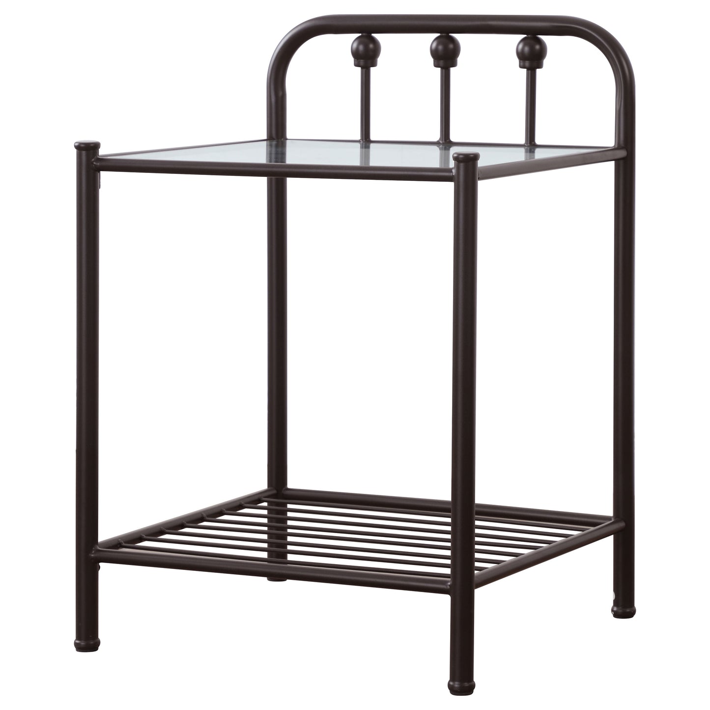 maylin metal 1-shelf nightstand dark bronze