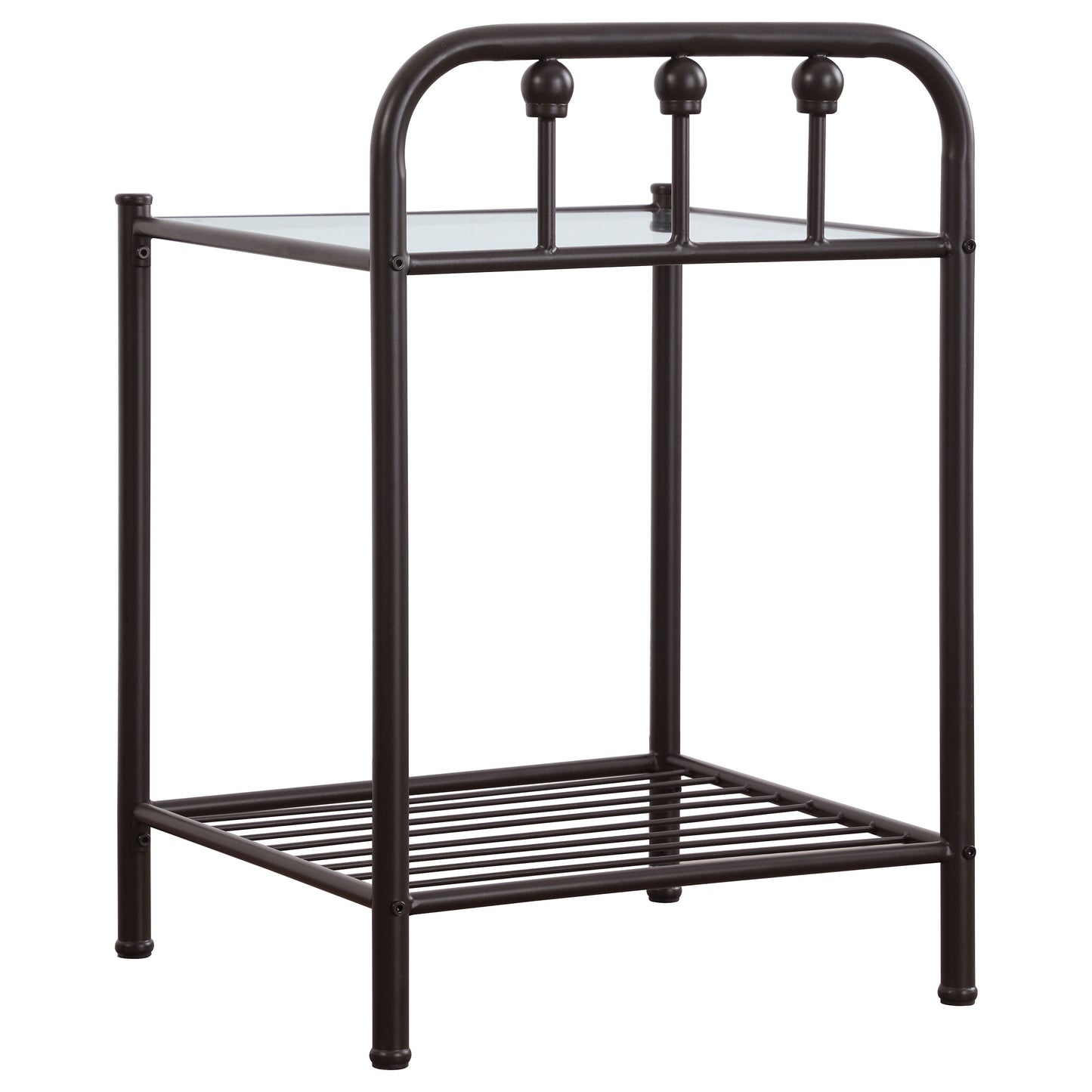 maylin metal 1-shelf nightstand dark bronze