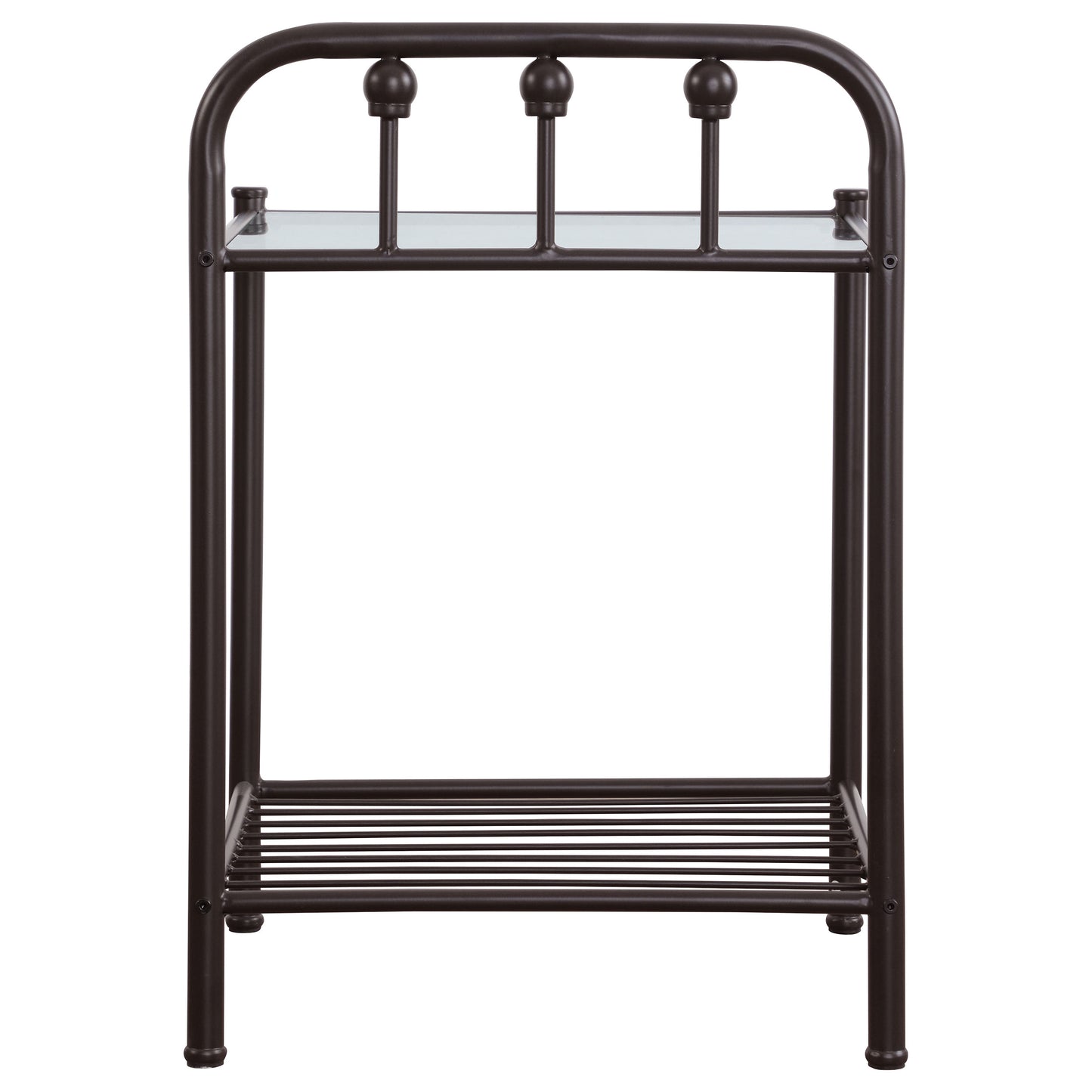 maylin metal 1-shelf nightstand dark bronze