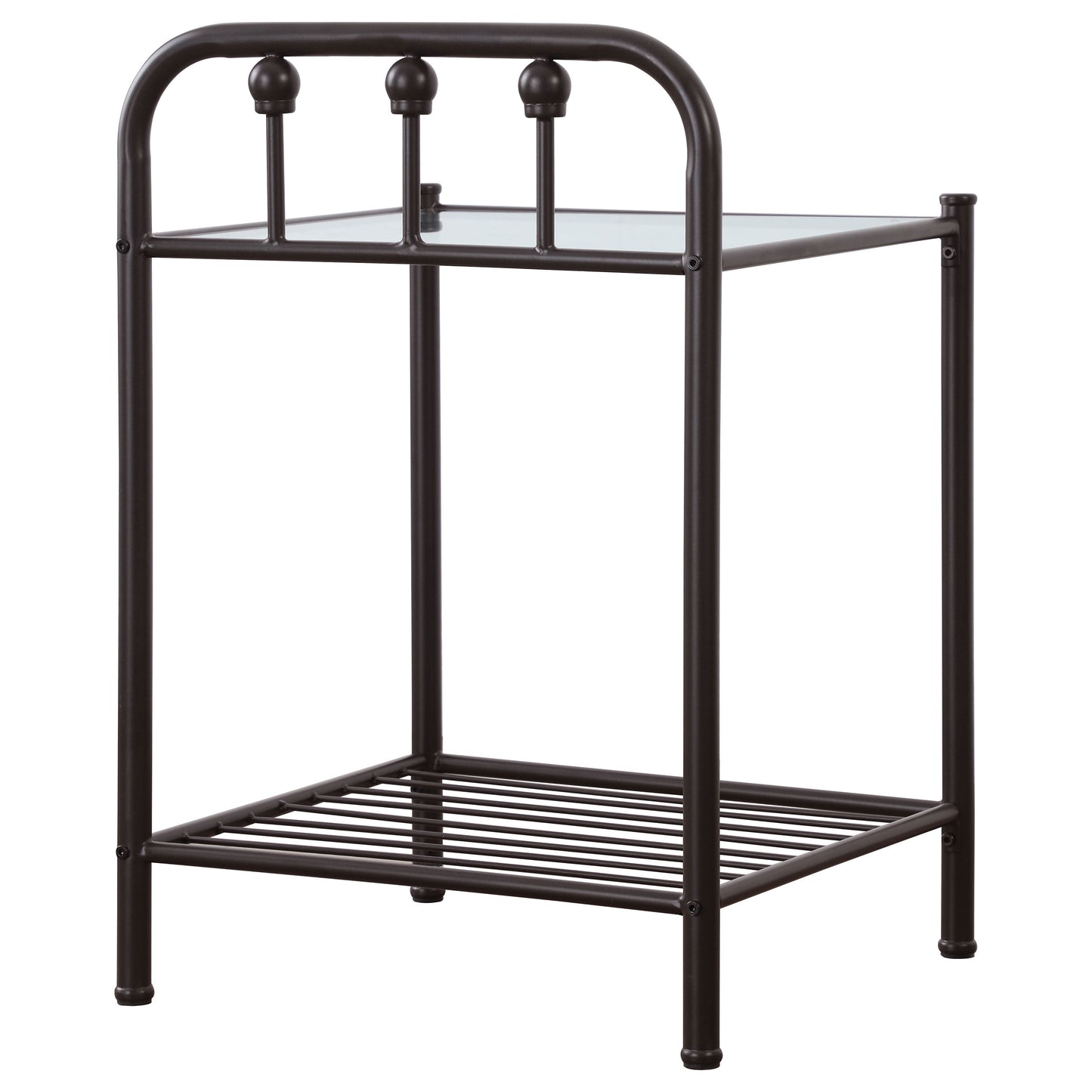 maylin metal 1-shelf nightstand dark bronze