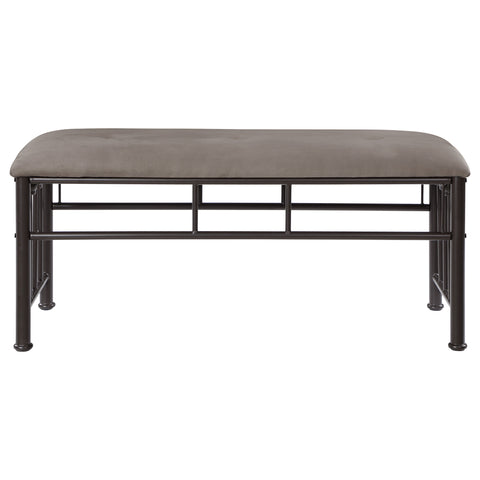 Ophelia Microfiber Upholstered Bench Brown and BronzeDark Bronze