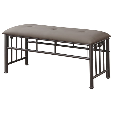 Ophelia Microfiber Upholstered Bench Brown and BronzeDark Bronze
