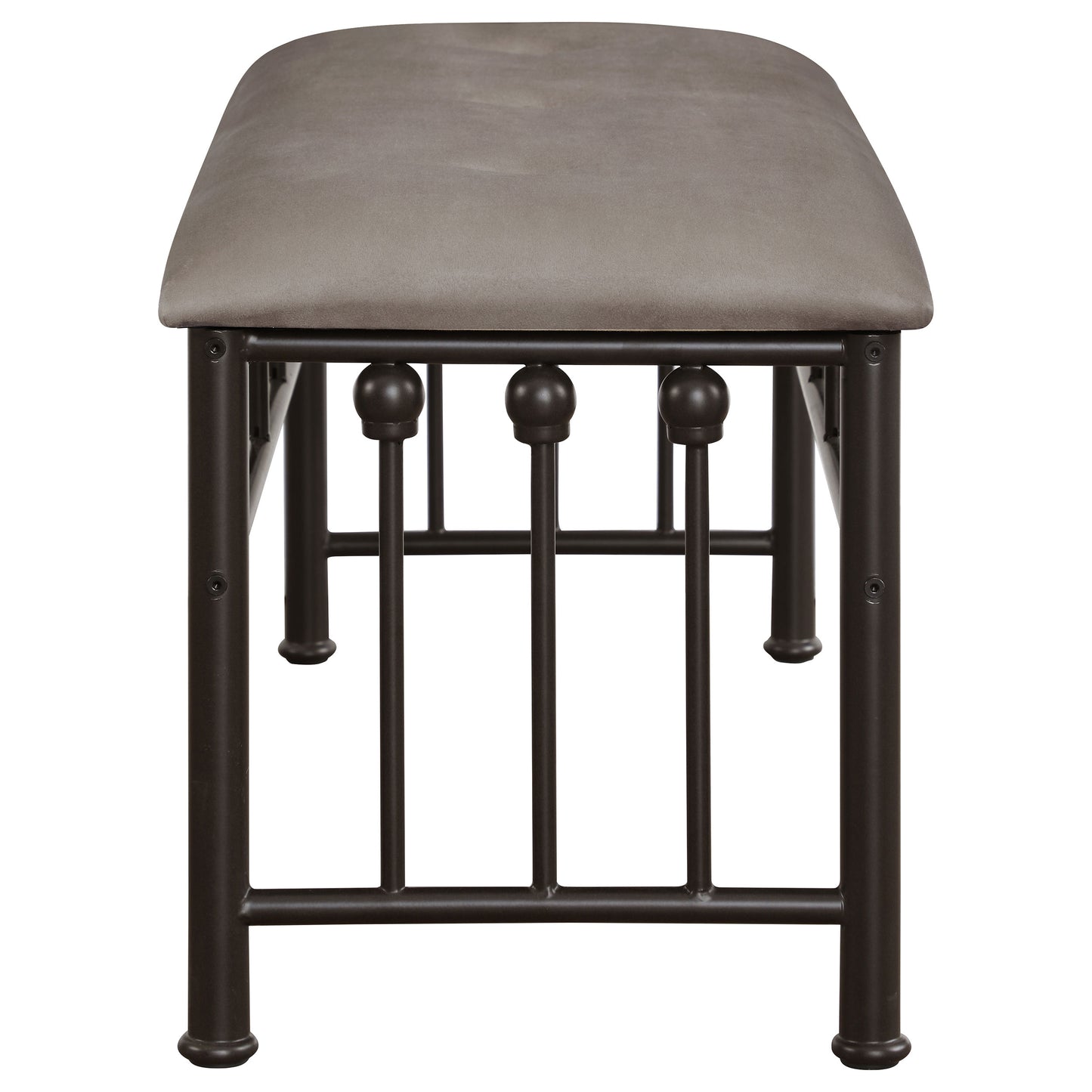 ophelia microfiber upholstered bench brown and bronzedark bronze