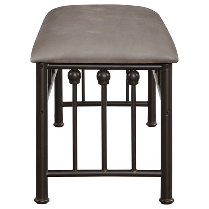 Ophelia Microfiber Upholstered Bench Brown and BronzeDark Bronze