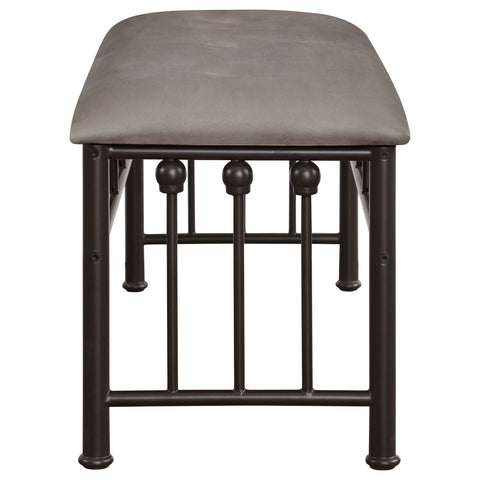 Ophelia Microfiber Upholstered Bench Brown and BronzeDark Bronze