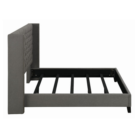 Acadia Upholstered Full Wingback Bed GreyGrey