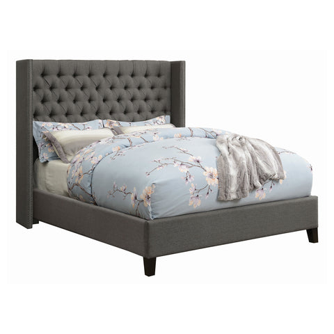 Acadia Upholstered California King Wingback Bed GreyGrey