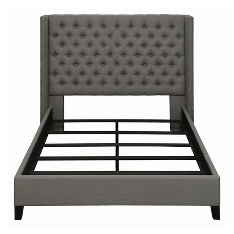 Acadia Upholstered Queen Wingback Bed GreyGrey