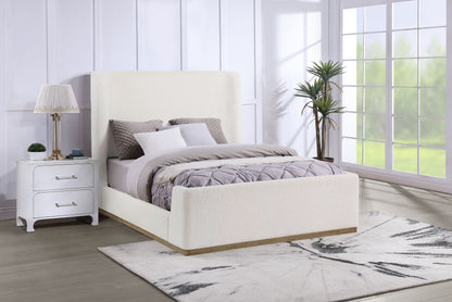 Aldrich Upholstered Eastern King Sleigh Bed Cream