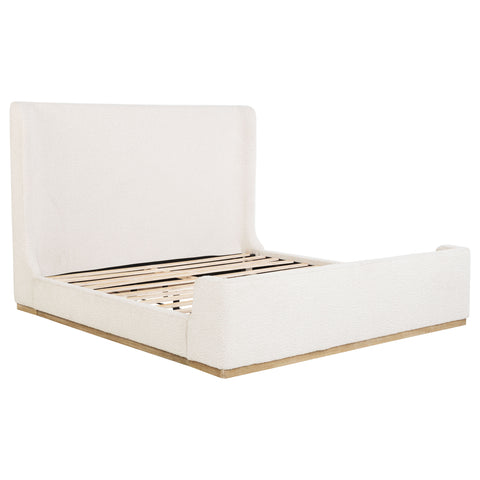 Garner Upholstered Eastern King Sleigh Bed CreamCream