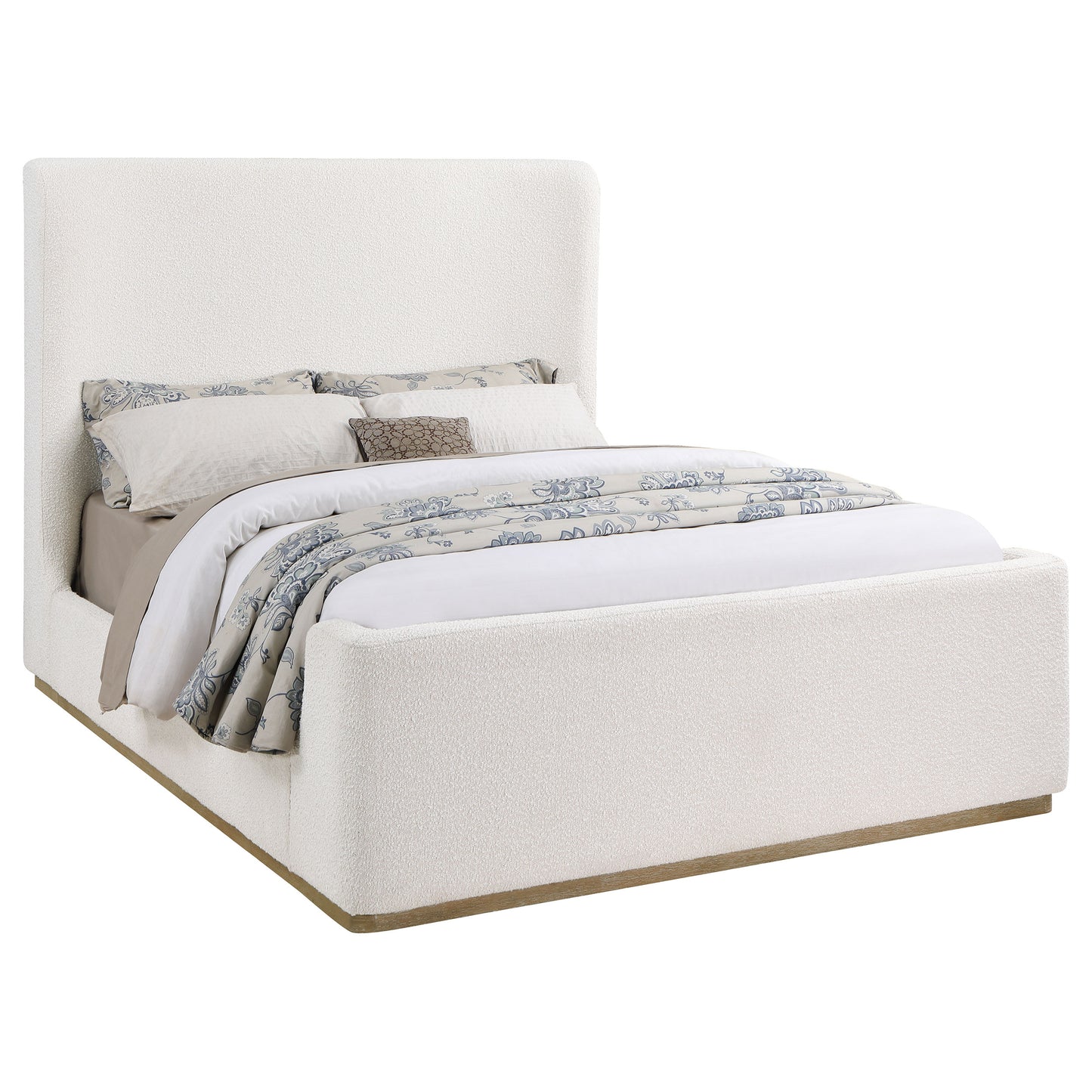 aldrich upholstered eastern king sleigh bed cream