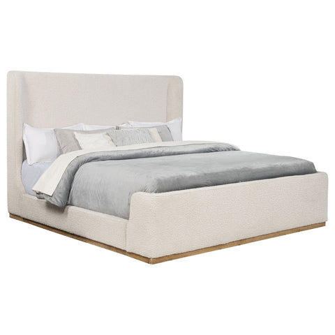 Garner Upholstered Eastern King Sleigh Bed CreamCream