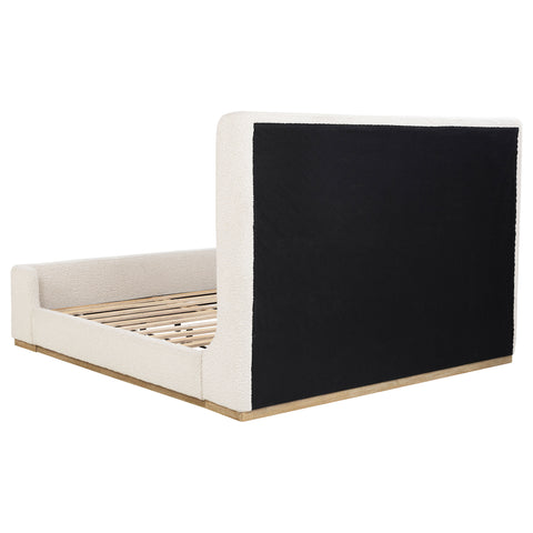 Garner Upholstered Eastern King Sleigh Bed CreamCream
