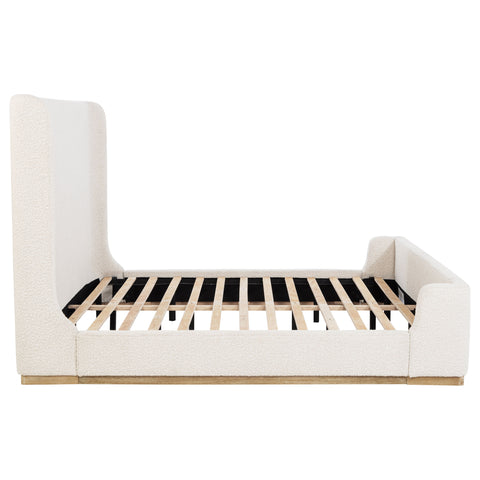 Garner Upholstered Eastern King Sleigh Bed CreamCream