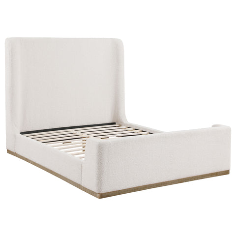 Garner Upholstered Queen Sleigh Bed CreamCream