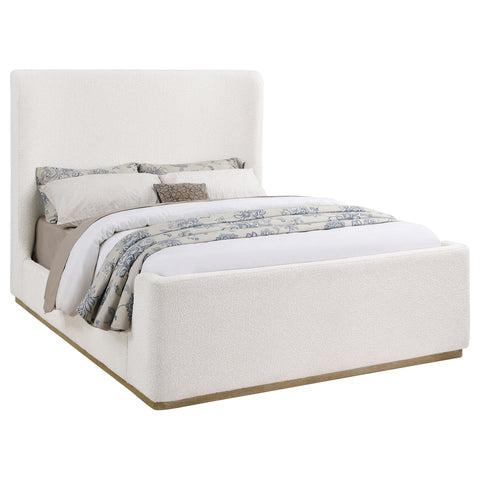 Garner Upholstered Queen Sleigh Bed CreamCream