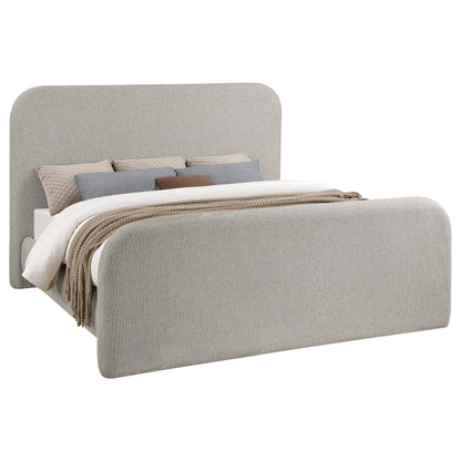 Norcrest Upholstered Eastern King Panel Bed Grey