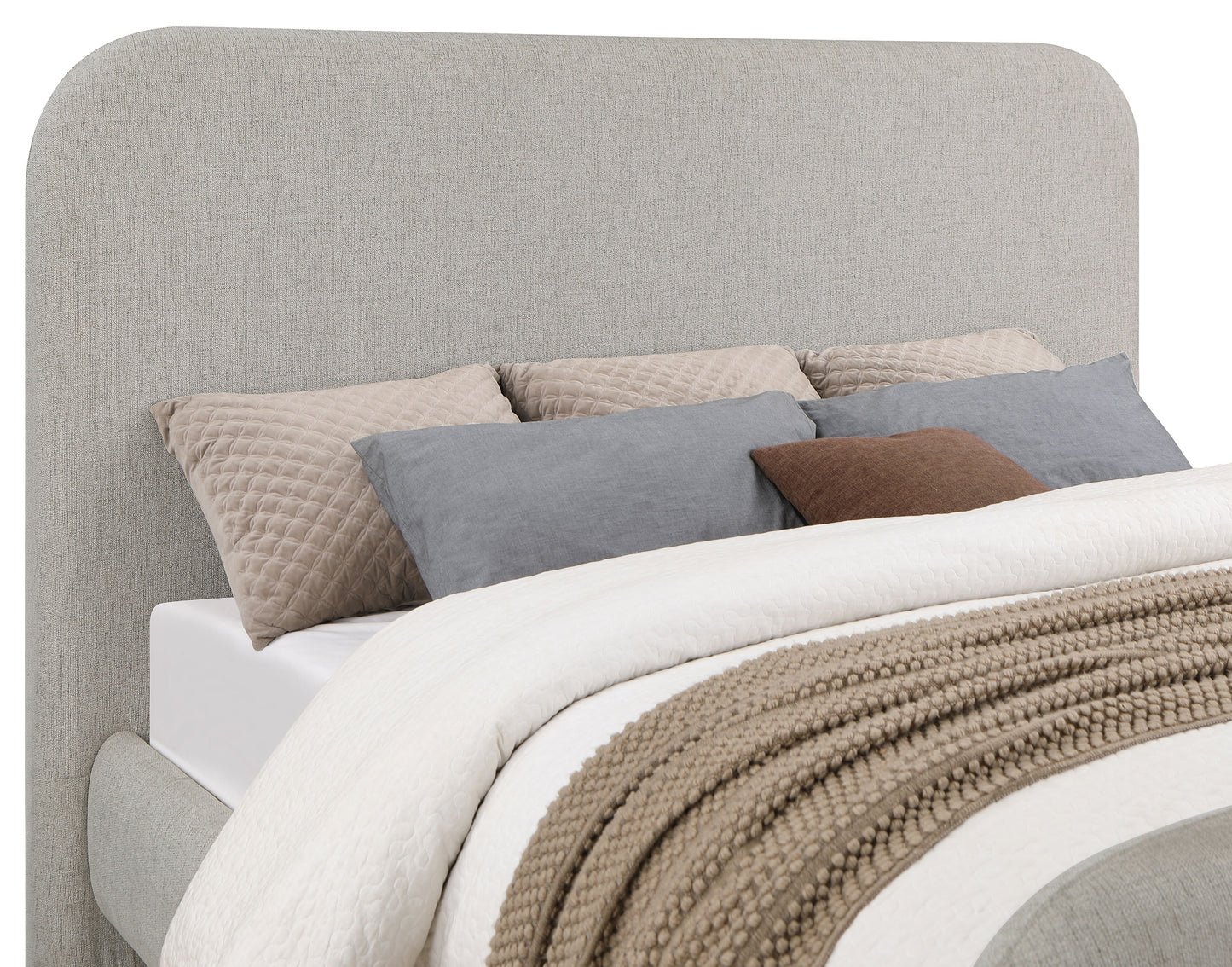 norcrest upholstered eastern king panel bed grey