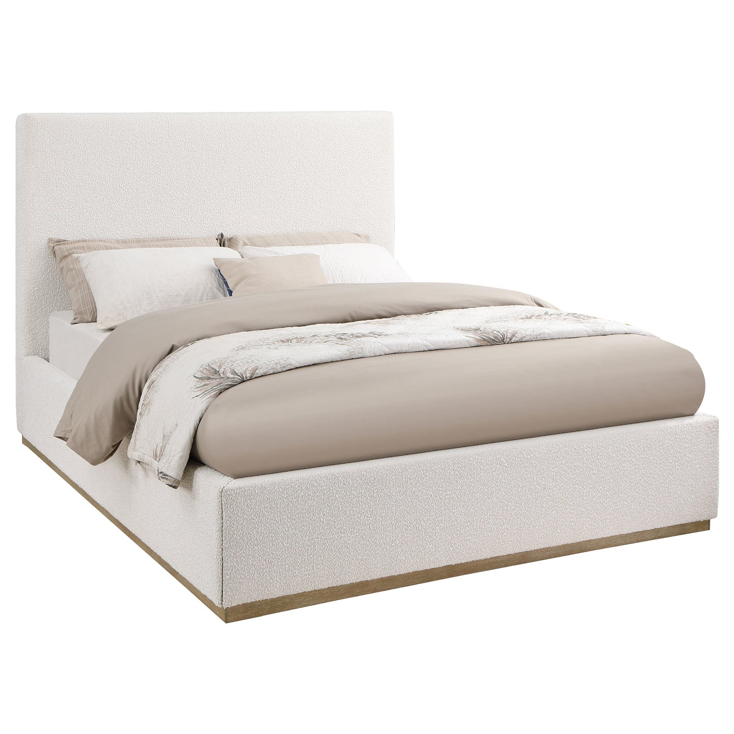 montara upholstered queen panel bed cream