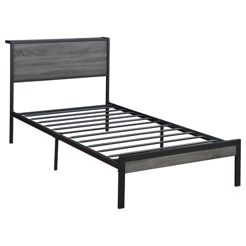 Montara Metal Twin Panel Bed GreyGrey