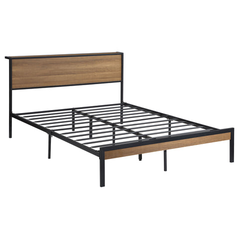 Montara Metal Queen Panel Bed Light OakLight Oak