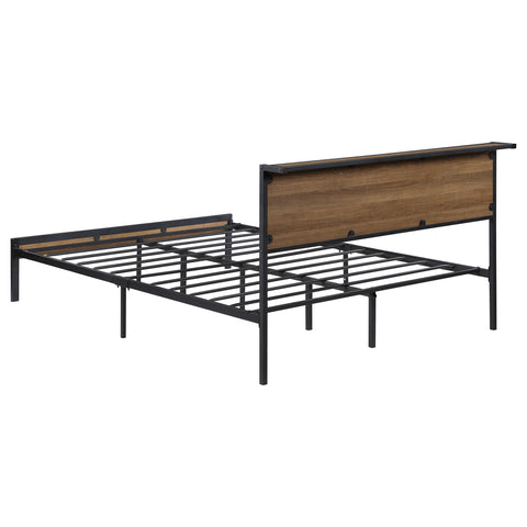 Montara Metal Queen Panel Bed Light OakLight Oak