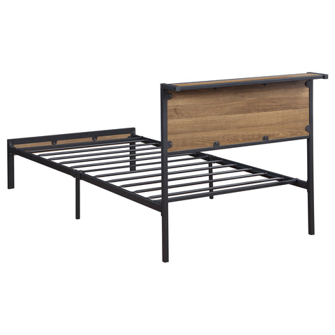 Montara Metal Twin Panel Bed Light OakLight Oak