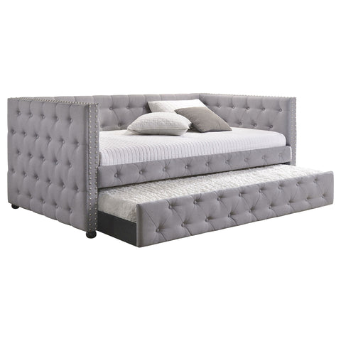 Warren Upholstered Twin Daybed with Trundle GreyGrey