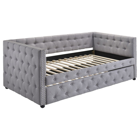 Warren Upholstered Twin Daybed with Trundle GreyGrey