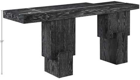 Camden Black Oak Veneer And Solid Wood Console Table, 1 Piece