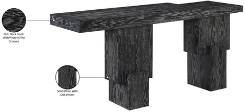 Camden Black Oak Veneer And Solid Wood Console Table, 1 Piece