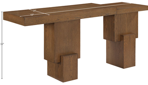Camden Brown Oak Veneer And Solid Wood Console Table, 1 Piece