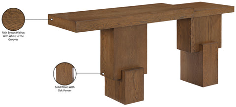 Camden Brown Oak Veneer And Solid Wood Console Table, 1 Piece