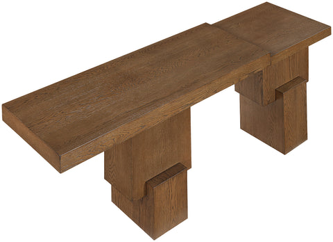 Camden Brown Oak Veneer And Solid Wood Console Table, 1 Piece