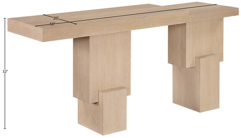 Camden Natural Oak Veneer And Solid Wood Console Table, 1 Piece