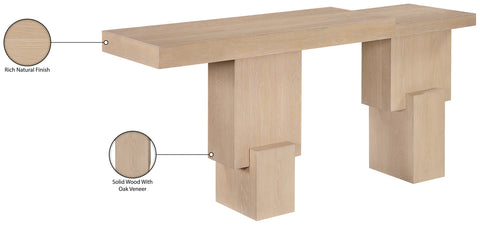 Camden Natural Oak Veneer And Solid Wood Console Table, 1 Piece