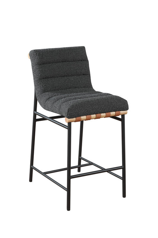 Callie Dark Gray Boucle Fabric Counter Height Chair