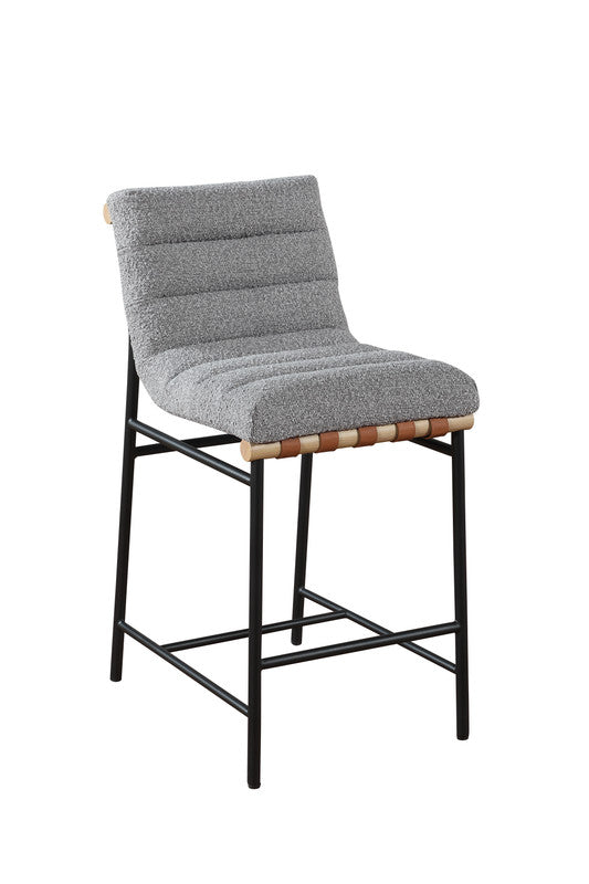 Callie Gray Boucle Fabric Counter Height Chair
