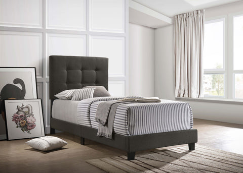 Rhea Upholstered Twin Panel Bed CharcoalCharcoal