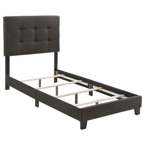 Rhea Upholstered Twin Panel Bed CharcoalCharcoal
