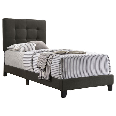 Rhea Upholstered Twin Panel Bed CharcoalCharcoal