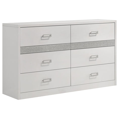 Cayenne 5-Piece Queen Platform Bedroom Set Grey and White High Gloss